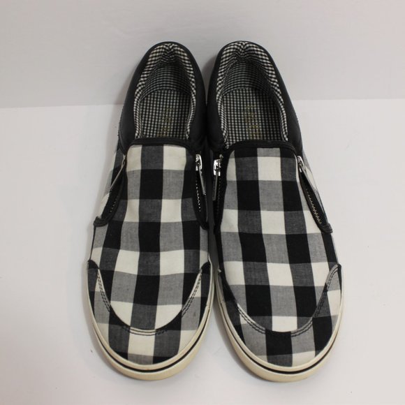 RALPH LAUREN Checked Gingham Black White Slip On - Picture 5 of 11